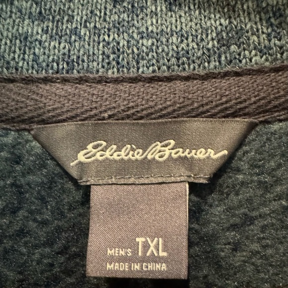 Eddie Bauer Radiator Fleece Men's Blue Pullover T-Snap Sweatshirt Size Tall XL - Picture 5 of 9